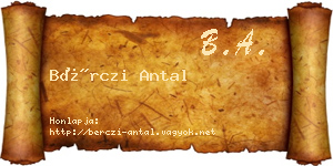 Bérczi Antal névjegykártya